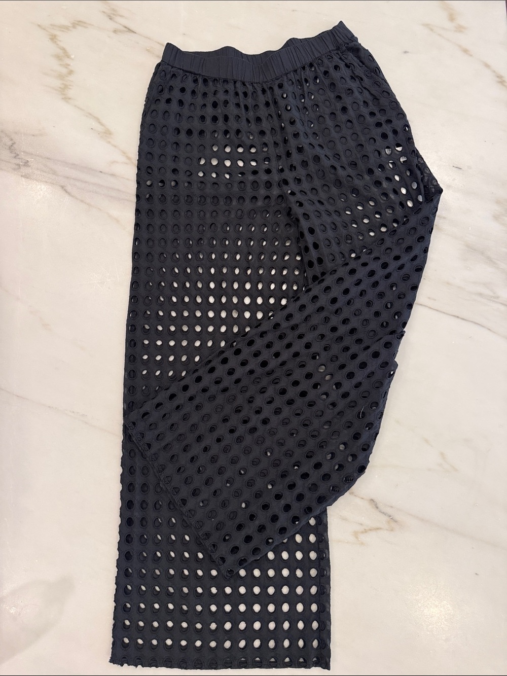 NWoT Black Eyelet Pants/Bathing suit cover up style. Size medium (brand new)